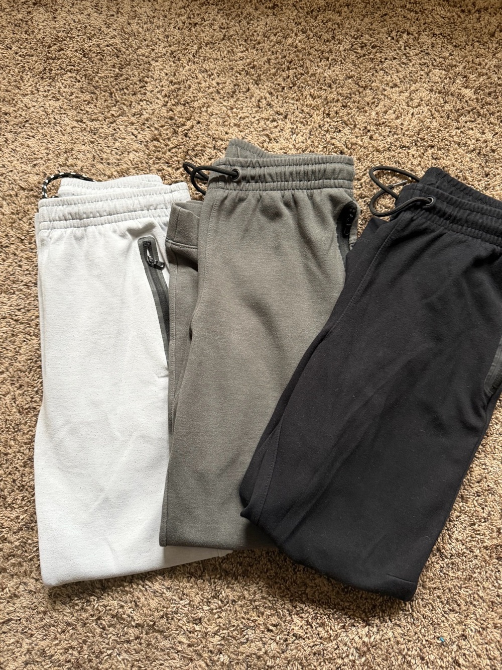 EUC 3 pair set Old Navy Kids Jogger Pants in Black, Gray, and Light Gray